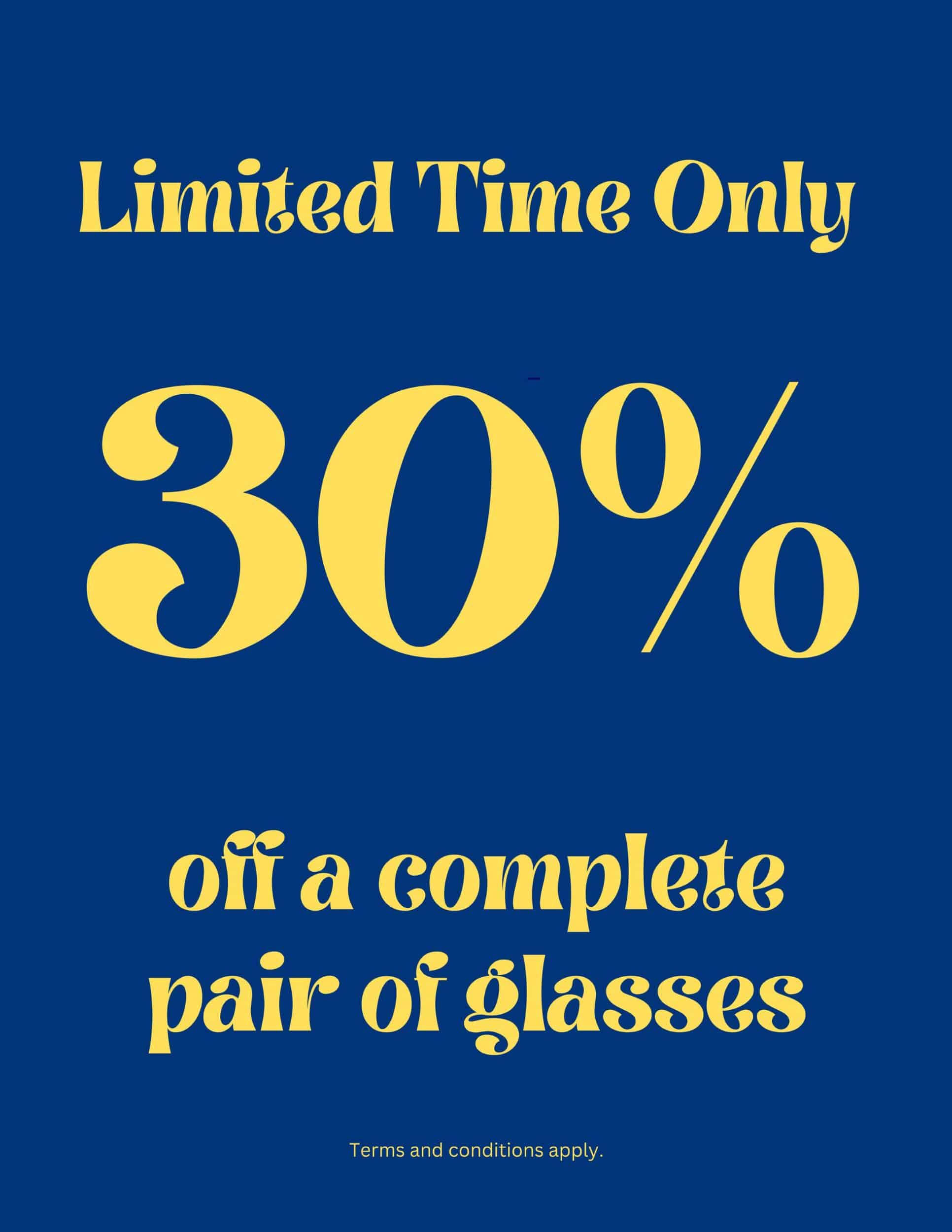 30 off glasses